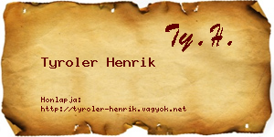 Tyroler Henrik névjegykártya